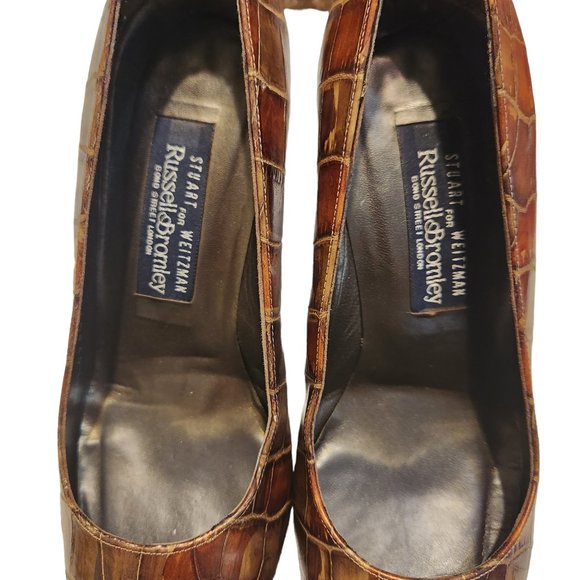 Stuart Weitzman Brown Tortoise Shell Leather Pump - Picture 6 of 11